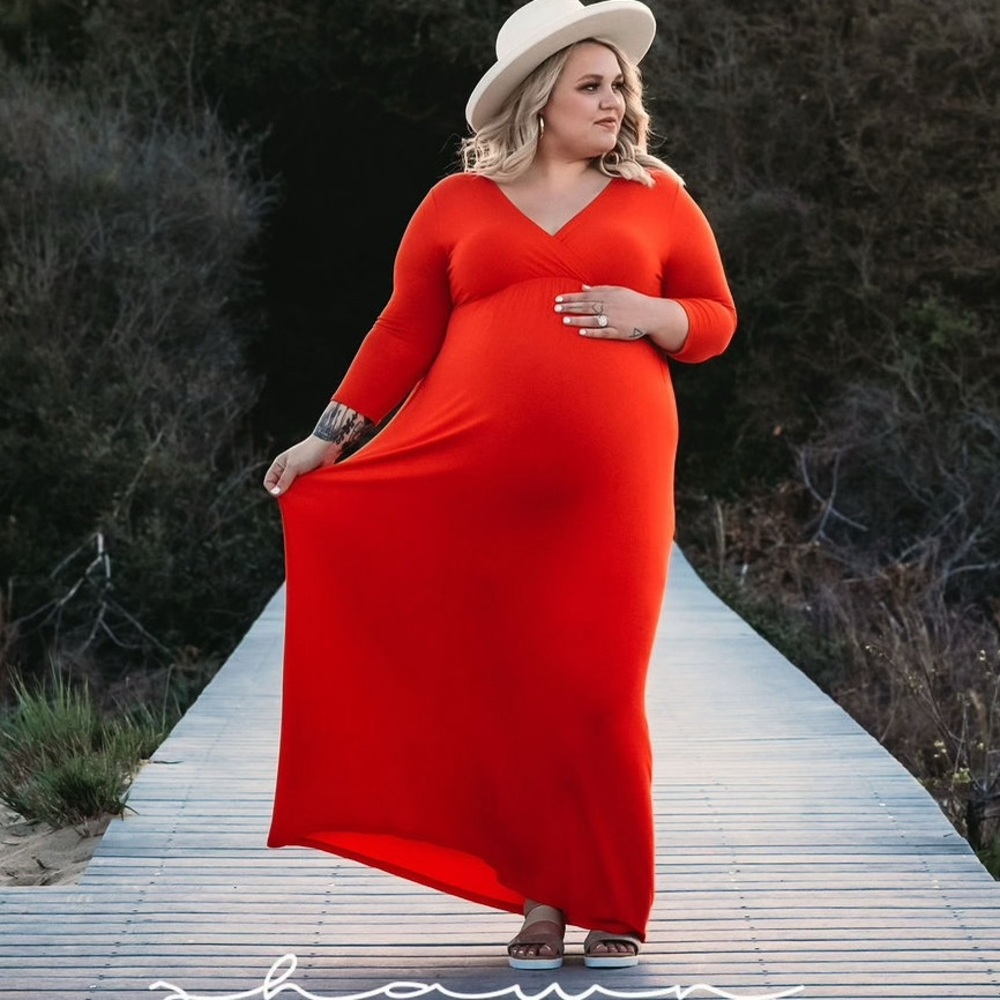 ❤️ Star Motherhood Red Maternity Maxi Dress – Fits L - XXL